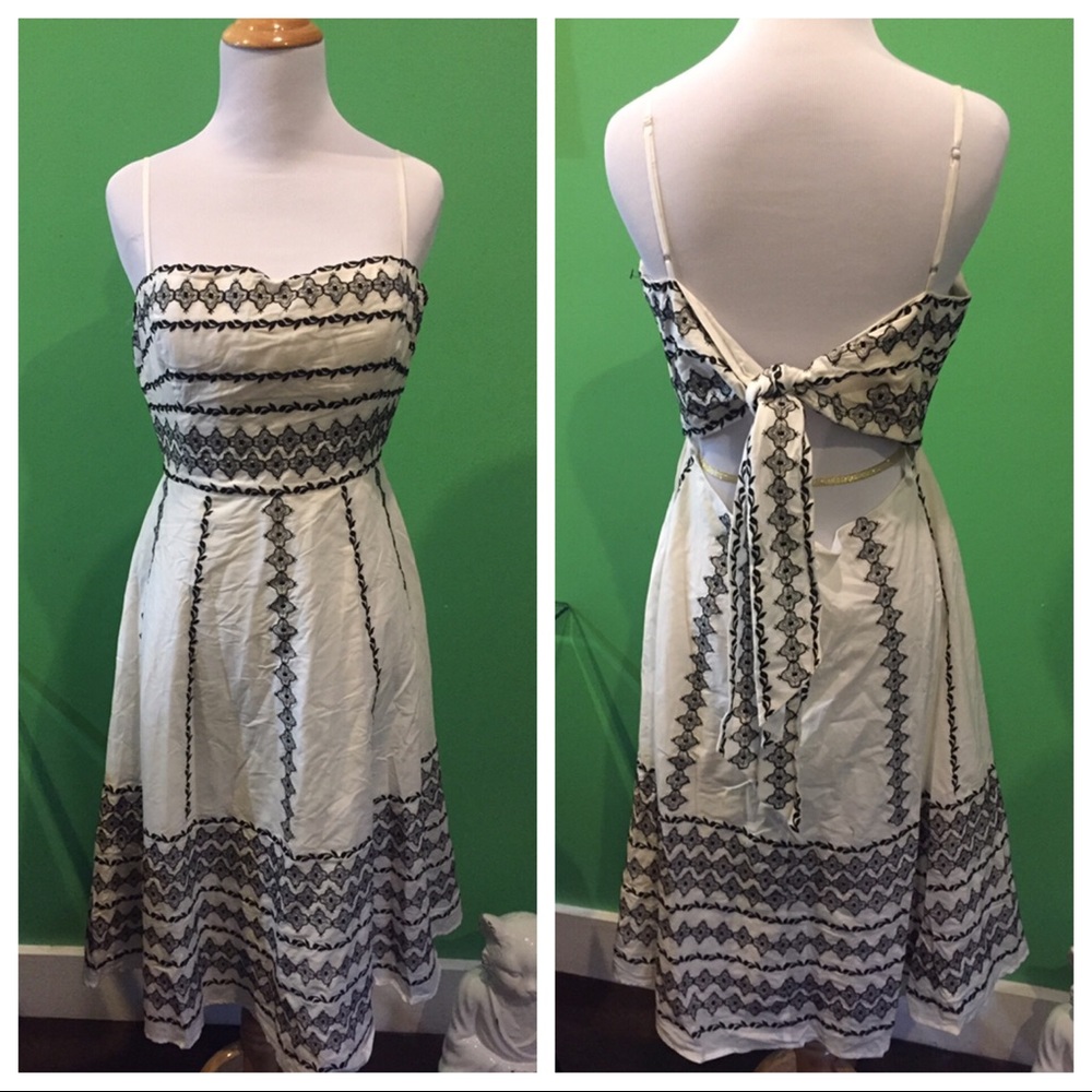BCBGMaxAzria Black and White Midi Dress